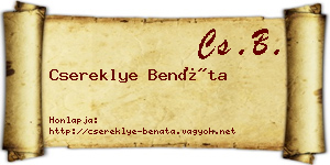 Csereklye Benáta névjegykártya